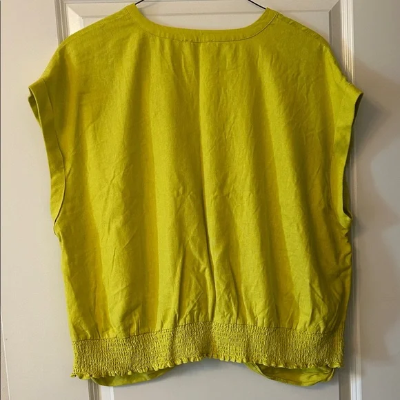 EUC Mark New York Jeans 3X Lime Green/Mustard Twist Blouse - Picture 4 of 4